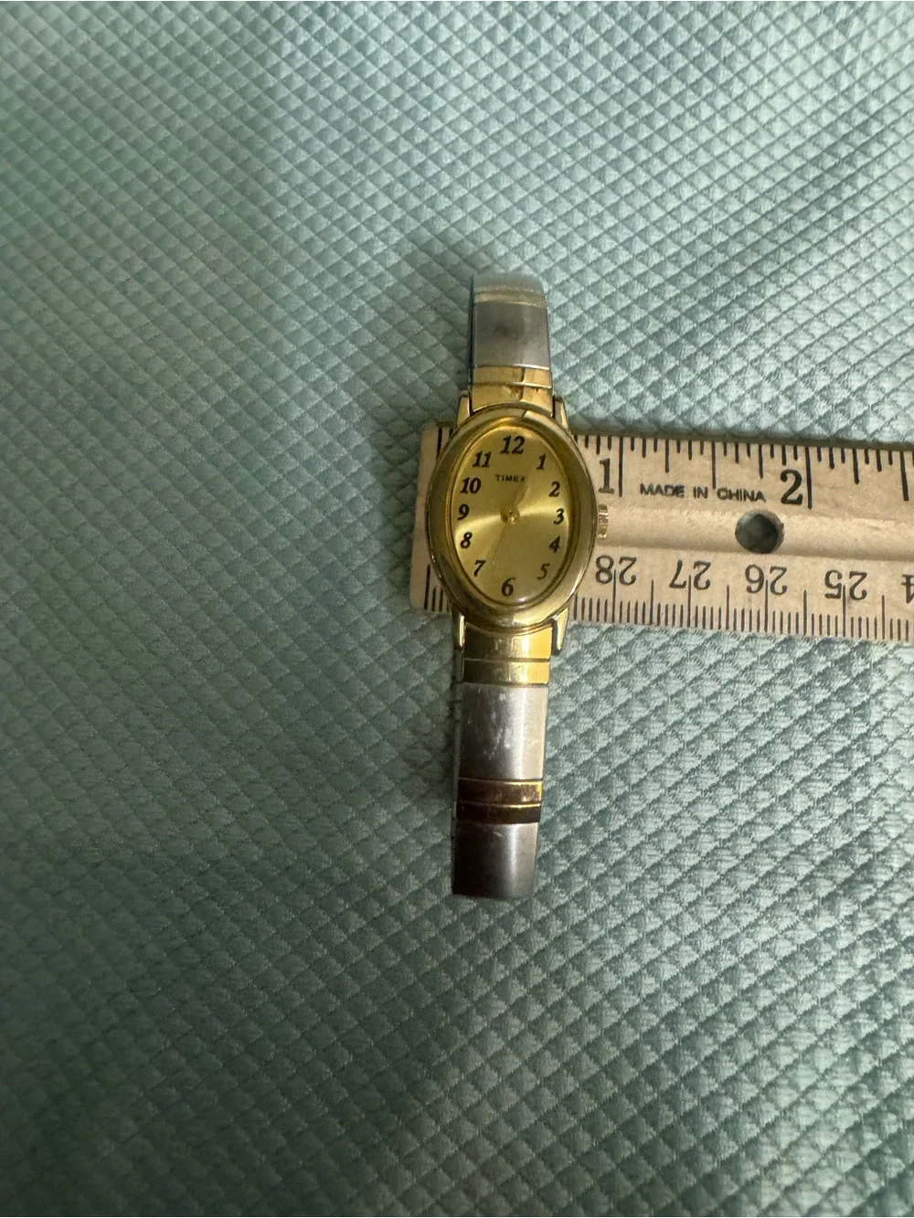 Timex Two-Tone Gold and Silver Oval Dial Bracelet Watch